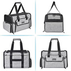 Petmolico Cat Carrier Soft-Sided Pet Bag for Small Medium Cats Puppies 16LBs - Airline Approved Pet Travel Carrier 3 Open Doors (Medium,Grey-X862)