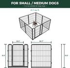 FXW Homeplus Indoor Dog Playpen with Fence-to-Wall Anchors, 32" H, 8 Panels | Calm Indoor Play Area, 4 Wall Anchors for Flexible Boundaries, for Small & Medium Dogs, Patented