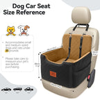 GL GLENSLAVE Dog Car Seat for Small/Medium Dogs Under 35lbs,Memory Foam Dog Booster Seats,Detachable and Washable Traval Pet Car Seat, Dogs Bed with 2 Safety Belts (Black/Coffee)