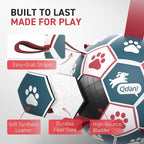 QDAN Dog Balls, 6 Inch Dog Soccer Ball with Straps, Herding Balls for Dogs | Outdoor Dog Toys Balls for 20-40 lb dogs, Puppy Ball to Keep Them Busy, Dog Pool Water Play Toy, Puppy Birthday Gifts