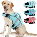 Kuoser Reflective Dog Life Jacket, Dog Life Vest for Swimming Boating | Adjustable Pet Lifejackets, High Flotation Doggie Swimsuit with Rescue Handle for Small Medium Large Dogs