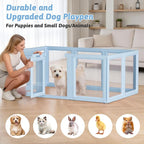 Acrylic Dog Playpen Indoor, Puppy Playpen, Acrylic Dog Pen, 10PCS | 23.6" H, Skin Pink, Purple & Sky Blue, Clear View, No-Gap Escape-Proof, Tool-Free Setup, For Puppies & Small Dogs