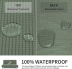 Easy-Going 100% Waterproof Futon Cover, Stretch Futon Slipcover Large | Dual Waterproof Armless Futon Couch Cover, Leakproof Sofa Bed Furniture Protector for Kids Pets Dog Cat, Grayish Green