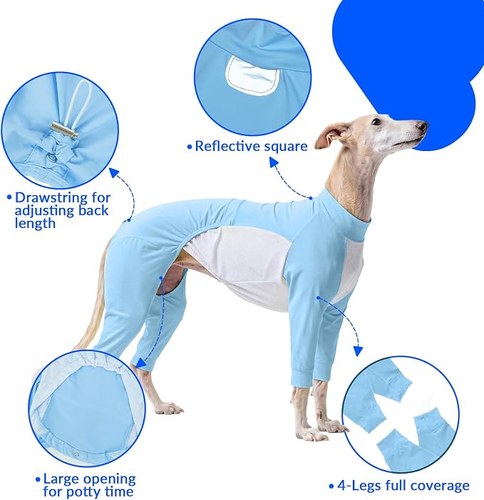 ROZKITCH 2-in-1 Dog UV Protection Shirt, UV Protection Shirt for Dogs Protect Pet from Sun Burn Hot Weather, Keep Cooling in Summer Dog Apparel for Large Blue XL