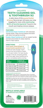 TropiClean Fresh Breath Oral Care Kit - Soft Bristle Finger Toothbrush - Dog Tooth Brushing Kit - Peanut Butter and Honey Flavor Dog Toothpaste