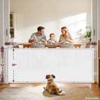 78" Retractable Extra Wide Baby Gates for Stairs, Long Mesh Dog Gate | Indoor Outdoor Pet Gate for Large Openings, Ideal for Doorways Hallways Kitchens Decks & Porches, 34" Height, White