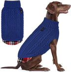 KYEESE Dog Sweater Turtleneck Thick Knit Pullover for Cold Weather | Stretchy Fit, Lightweight & Warm, Cozy Knit Comfort, Classic Plaid Design, Gentle on Sensitive Skin, Comfortable Daily Wear