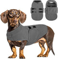 Queenmore XL Dog Sweaters, Soft Fleece Vest Pullover Dog Jacket with Leash Hole, Warm Winter Dogs Clothes Cold Weather Doggy Dachshund Sweater for Large Dogs Cats Boy or Girl (Grey, XL)