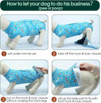 Kuoser Dog Recovery Suit Male, Dog Surgery Suit for Neutering, Breathable Recovery Onesie, Post-Op Protective Vest for Wound, Bodysuit for Abdominal Wounds Skin Disease, BlueRibbon M