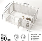 Clear Acrylic Dog Playpen Indoor, Puppy Cat Small Pet Play Pen, Easy Assemble & Disassemble Sturdy Plastic Dog Fence with Heavy Duty Door Lock (24In H, 10PCS), White