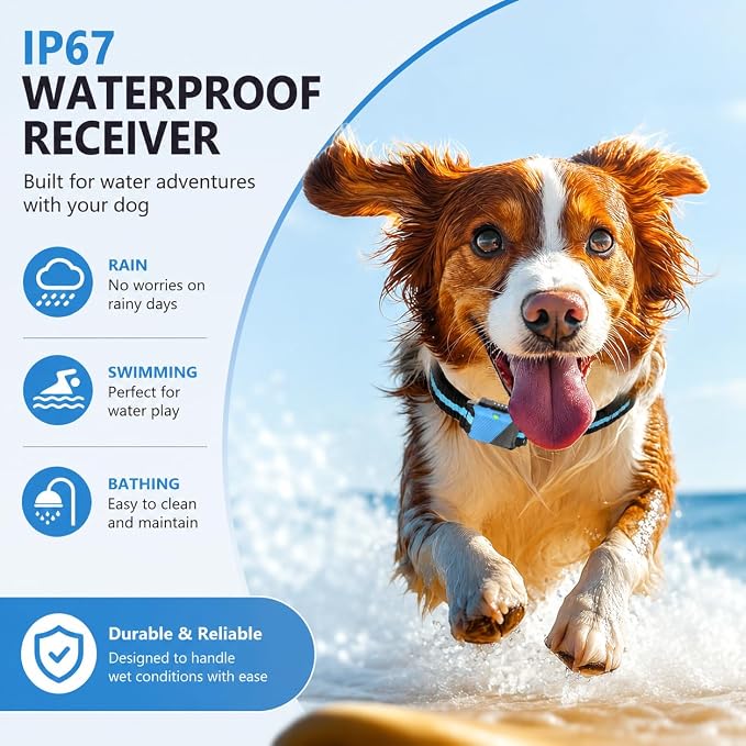 Shock Collar for Dogs, Dog Training Collar with Remote Control for 2 Dogs, 3 Training Modes with Beep, Vibration and Satic, Waterproof, Rechargeable for Large Medium