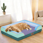 Comfort Expression Orthopedic Dog Beds for Large Sized Dog with Bolster | Waterproof Dog Couch Bed with Washable Cover & Non-Slip Bottom, Supportive Egg Crate Foam Large Pet Bed, 36x27 Inch