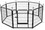 Amazon Basics Dog Playpen, 8 Panels Metal Fence with Door, Foldable for Indoor and Outdoor Use, Suitable for Small to Medium Sized Dogs, 24 Inch Height, Black