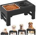 2-in-1 Elevated Dog Bowls, Raised Pet Bowl with Stainless Steel Food Bowl and Spill Proof Water Bowl, 4 Adjustable Heights, Non-Slip Stand, for Small, Medium, Large Dogs and Pets