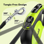 Pecute Retractable Dog Leash with Chew Proof Cable - 18,2 ft Heavy Duty Retractable Pet Leash with Dispenser and Poop Bags, Anti-Slip Handle, Reflective Leashes for Small Medium Dog Up to 66 lbs