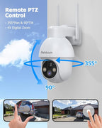 2K Solar Security Cameras Wireless Outdoor, 360° Pan Tilt, 2Pack | Color Night Vision, PIR Sensor, AI Motion Detection, 2-Way Audio, IP66 Waterproof, Wifi6, Work with Alexa & Google Assistant