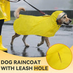 Waterproof Dog Raincoat with Hood, Windproof Rain Jacket for Medium Dogs | Adjustable Dog Rain Coat with Leash Hole, Reflective Poncho for Rainy&Snowy Day, Fits French Bulldog, Beagle, Shiba Inu
