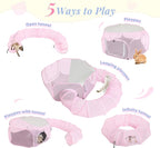 Seiyierr Outdoor Cat Enclosure, Portable Catio Playground for Cat, Outside Pet Enclosure with Mesh Tent, Circle Cat Playpen Tunnel for Indoor Cats & Small Animal, with Storage Bag