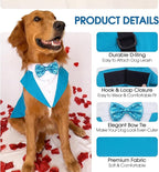 Kuoser Dog Tuxedo, Dog Suit and Bandana Set, Dogs Costume with D-Ring | Formal Dog Outfit with Detachable Bowtie Collar for Wedding, Birthday, Party, Christmas, Halloween, Lake Blue 2XL