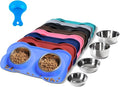 Hubulk Pet Dog Bowls 2 Stainless Steel Dog Bowl with No Spill Non-Skid Silicone Mat + Pet Food Scoop Water and Food Feeder Bowls for Feeding Small Medium Large Dogs Cats Puppies (Extra Large, Blue)