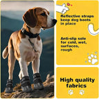 Dog Shoes for Small Dogs, Dog Boots & Paw Protectors for Hot Pavement Winter Snow Hiking, Anti-Slip Dog Booties for Hardwood Floor Black Size 2
