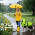 Dog Raincoat with Built-in Harness, Dog Rain Jacket with Clear Hood | Rain Coat For Large Dogs, Doggy Poncho With Leash Hole, Reflective Strips, For Rainy Snowy Weather Walks, Hiking Camping, 3XL