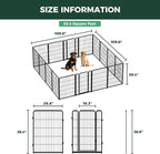 FXW Homeplus Indoor Dog Playpen, 40" H, 16 Panels, for Medium & Large Dogs | Stress-free play, Heavy-duty, Semi-open design, Easy setup, Threshold-free gate, Expandable, Patented