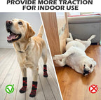 EXPAWLORER Dog Socks for Summer Hot Pavement to Prevent Licking Paws, Anti Slip Doggie Booties Grippy Shoes for Hardwood Floors, Boots & Paw Protectors for Small Medium Large Senior Dogs Red Black S