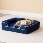 EHEYCIGA Orthopedic Dog Beds Large Sized Dog, Waterproof Washable Pet Bed | Non-Slip Bottom and Egg-Crate Memory Foam XL Dog Couch Bed with Washable Removable Cover, Navy