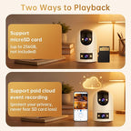 JOOAN 2K Dual Lens Indoor Outdoor Security Camera, 5GHz/2.4GHz WiFi, PTZ Auto Tracking, Motion Detection, 2-Way Audio, IP66 Waterproof, for Baby/Dog/Cat/Elderly, Multi-User Shared