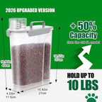 TBMax 10 lbs Cat Dog Food Storage Container, 2026 Upgraded Large Pouring Container for Pet Food Storage, Bird Seed Dispenser, Portable Travel Kibble Holder -Light Gray