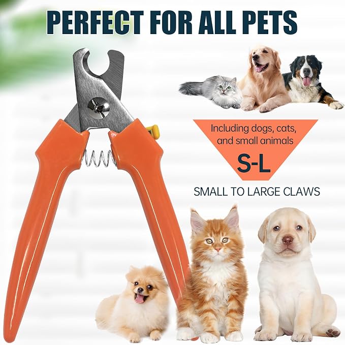 Dog Nail Clippers #767C w/Nail File, Trimmers for Large & Small Dogs | 767C dog nail trimmers + diamond-flake file. 0.45" opening for thick nails. Spring-action, ergonomic. Smooths sharp edges.