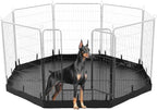 PJYuCien Octagon Playpen Bottom Pad for 32'' Width 8 Panel Pen, Black | Protect Floor, Easy to Move and Clean, Perfect for Puppy, Duck, and Other Small Animals, Hook Connect