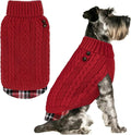 KYEESE Dog Sweater Turtleneck Thick Knit Pullover for Cold Weather | Stretchy Fit, Lightweight & Warm, Cozy Knit Comfort, Classic Plaid Design, Gentle on Sensitive Skin, Comfortable Daily Wear