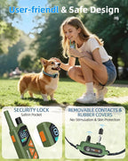 3300ft Dog Shock Collar with Remote Control, IPX7 - Green | 4 Training Modes, Security Lock, Extremely Long Battery Life, Waterproof, Rechargeable E-Collar for Small Medium Large Dogs