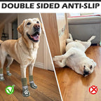 EXPAWLORER Dog Socks to Prevent Licking and Slipping, Summer Dog Shoes for Hot Pavement, Paw Protectors Boots for Hardwood Floors Anti-Slip, Dog Booties for Small Medium Large Senior Dogs, Green XL