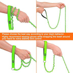 HOMIMP Chew Proof Dog Leash for Medium Large Dogs, Reflective 6 FT Heavy Duty Metal Chain Dog Leashes with Soft Padded Handle, Anti Bite Durable Rope Leashes for Pitbull, Non Chewable