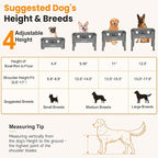 URPOWER Elevated Dog Bowls, 3-in-1 Double Deck Raised Dog Bowl Stand | 4 Height Adjustable Raised Stand with 2 Stainless Steel Food Bowls & Licking Plate for Small, Medium & Large Dogs