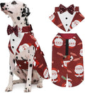 Kuoser Dog Tuxedo, Dog Suit and Bandana Set, Dogs Costume with D-Ring | Formal Dog Outfit with Detachable Bowtie Collar for Wedding, Birthday, Party, Christmas, Halloween, Christmas L