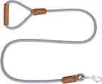 Mile High Life Dog Leash with Genuine Leather Handle, 6 FT/5 FT/4 FT | Leather Grip Rope Leash, Heavy Duty 360° Swivel Metal Clasp, for Small Medium & Large Dogs