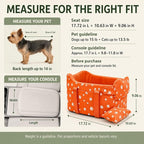 Dog Car Seat for Small Dogs 5-15 lbs, Tomato Red | Center Console Puppy Booster and Portable Travel Bed, Anti-Collapse Design with Washable Fluffy Cushion