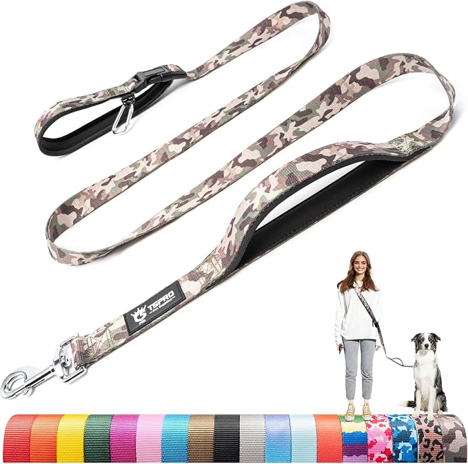 TSPRO 3-in-1 Heavy Duty Tactical Hands Free Dog Leash, Dual Padded Handles | Premium Dog Leash, Waist & Crossbody Wear, Metal Safety Clasp, Adjustable for Medium & Large Dogs, Walking & Running Training