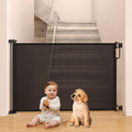 Momcozy Extra Wide Retractable Mesh Baby Gate, Black | 33-Inch Tall, Extends to 71-Inch Wide, for Stairs, Doorways, Hallways, for Pet Dogs and Cats, Indoor/Outdoor Baby Gate