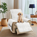 Quilted Recliner Chair Covers, Soft Lazy Boy Chair Covers, Water-Repellent Medium Recliner Covers, Pet Friendly Chair Cover for Dogs Cats, Washable Sofa Cover (Recliner 26", Arctic White)