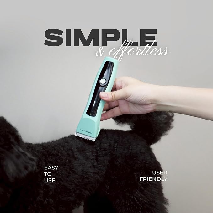 Cordless Pet Trimmer for Dogs & Cats – Rechargeable Grooming Clipper with Detachable Metal Blade, Low-Noise Motor, Supports Optional Blade Lengths (Parent) (Green, Blades Bundle)