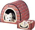 Dog Bed,2 Ways to Use,Indoor Pet House with Fluffy Mat,Removable and Washable Cover,Splash-Proof House and Non-Slip Bottom,for Large Dogs(XL Brick)