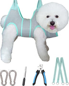 Kkiimatt Dog Grooming Hammock Harness, Small Dog Groming Sling, Gray Dog Hanging Harness for Nail Trimming,Dog Nail Clipping Hanger Restraint Holder