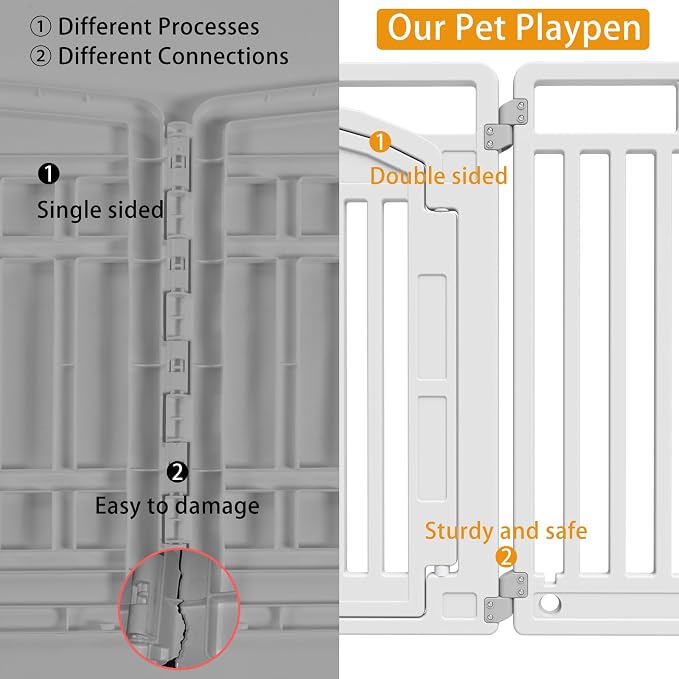 Pet Playpen with Door Dog Foldable Puppy Playpen for Puppies and Small Dogs 6-Panels Easy Assemble Easy Storing for Indoor and Outdoor (6 Panels)