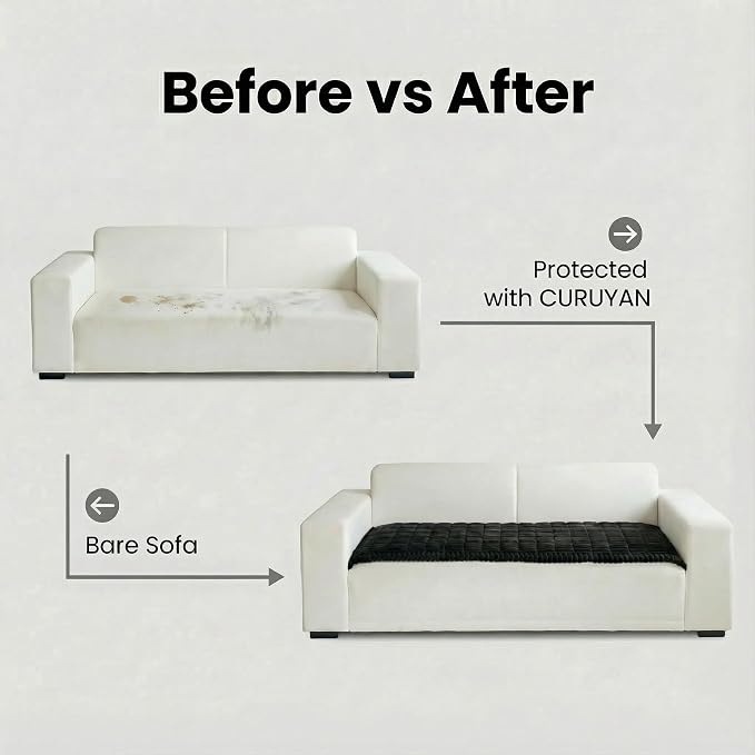 Non-Slip Sectional Couch Covers, Washable Pet Friendly Furniture Protector for Dogs Cats, Soft Thick Slipcover for L-Shaped Sofa (Sold by Piece, Not Set) (Black, 27.6"x27.6")
