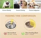 Havniva Slow Feeder Dog Bowls, Ceramic Dog Bowl Slow Feeder for Fast Eater | 1.6 Cups Puzzle Dog Food Bowl, Slow Feeding Bowls for Medium Dogs, Non-Slip Rubber Base, Anti-Choking